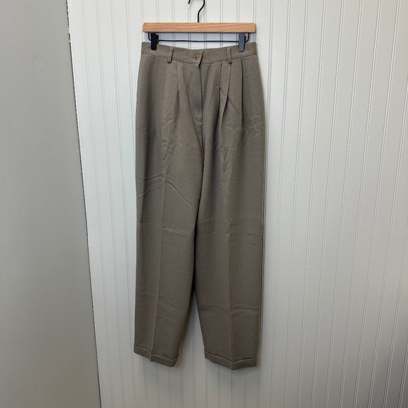 Jones New York High-Waisted Pleated Wool Trousers S:12– Classic Minimalist Style - Picture 1 of 8
